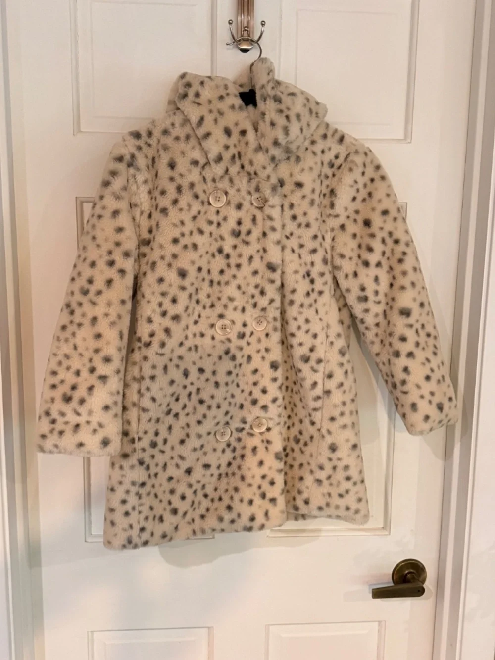 Thereabouts Faux Fur Leopard Coat Girls Hooded Jacket - Multiple Sizes